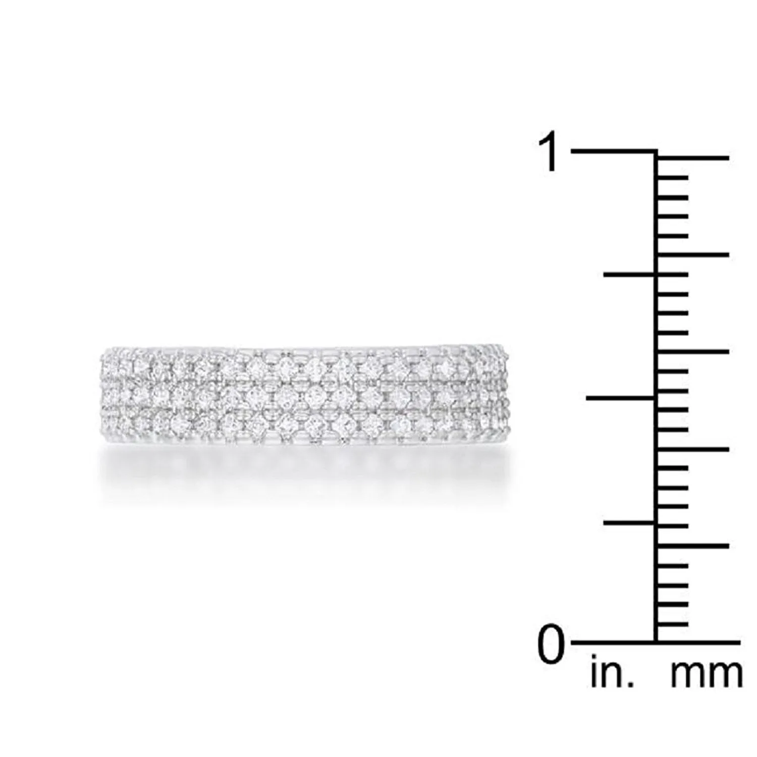 WildKlass 1.3ct CZ Rhodium Plated Classic Band Ring