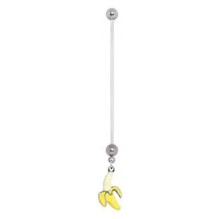 WildKlass Jewelry PTFE Banana Dangle Pregnancy Navel Ring